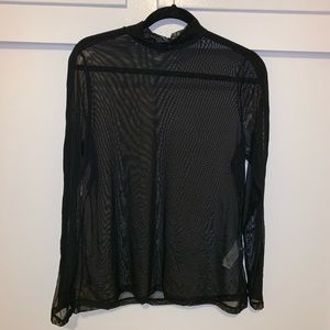 Black mesh top